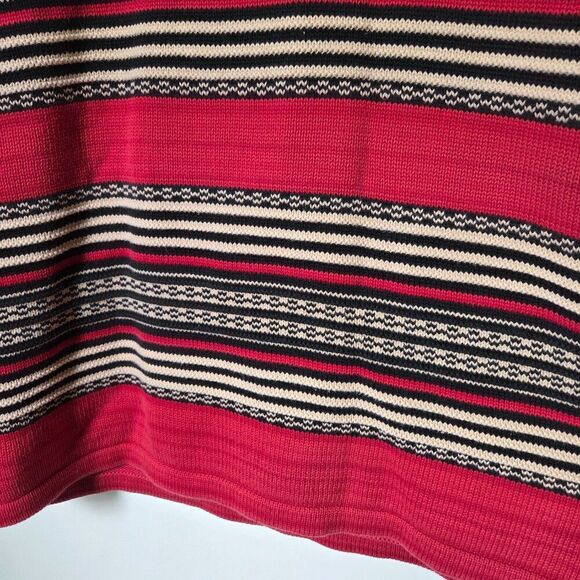 EUC VINTAGE LAUREN RALPH LAUREN BOAT NECK STRIPED COTTON SWEATER TOP SIZE L - Picture 6 of 16